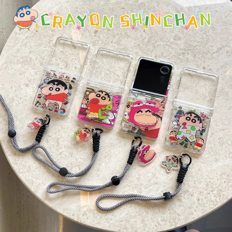 ins韩风卡通可爱蜡笔小新适用摩托罗拉motorazr60ulta手机壳Razr50全包Razr6pro手链支架razr40ulta保护套