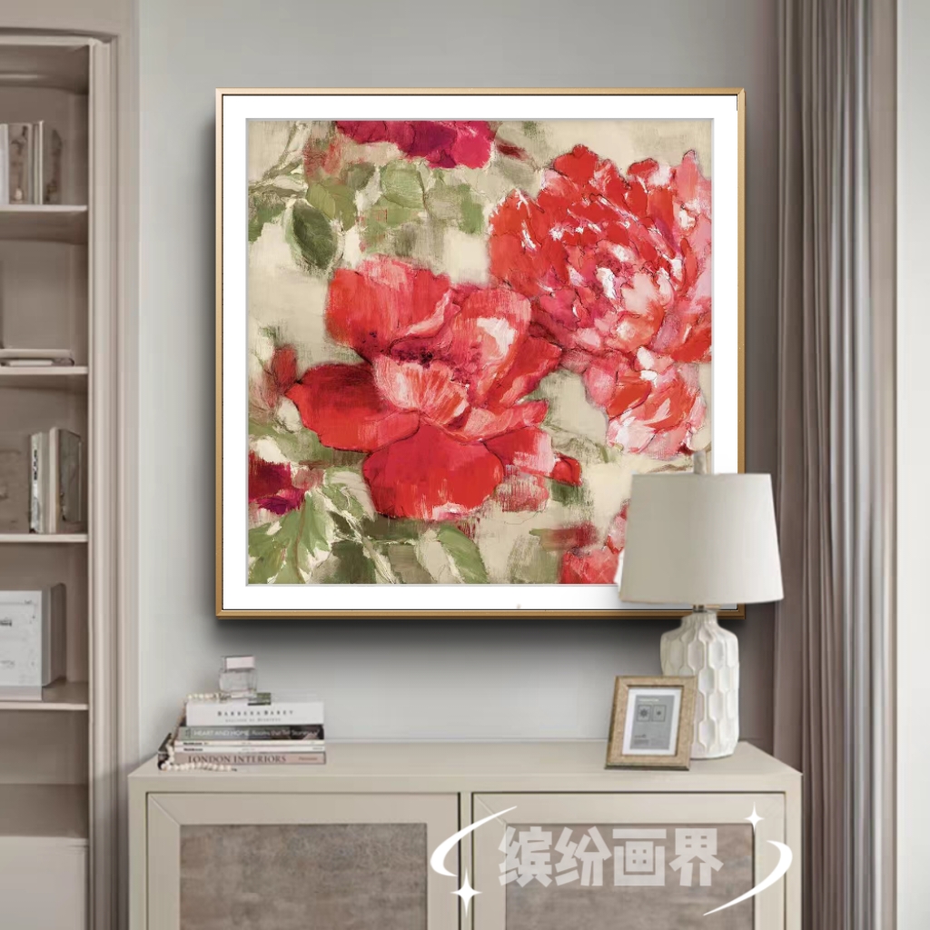 现代美式装饰画轻奢简美挂画客厅沙发背景墙壁画餐厅玄关卧室花卉