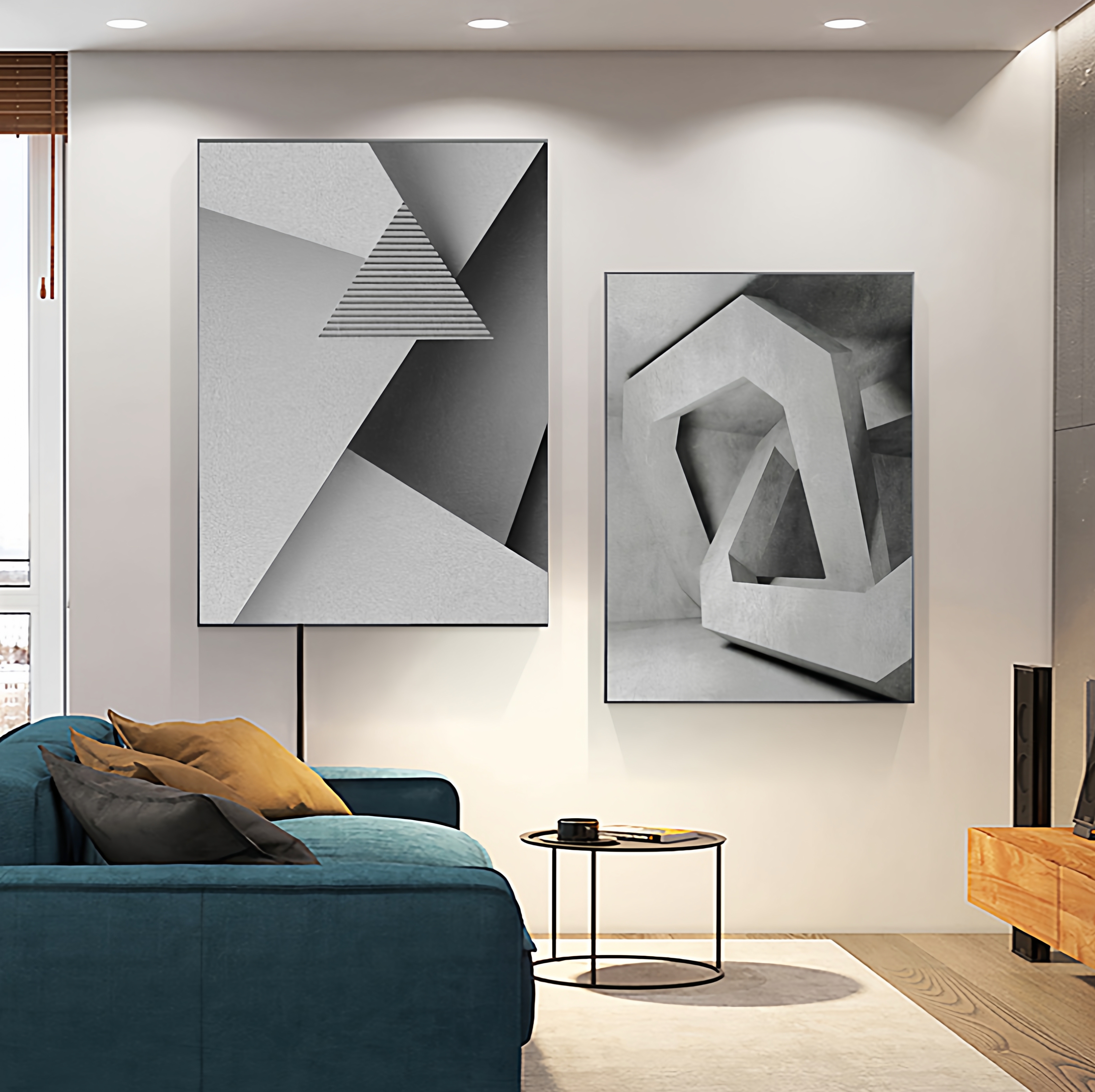 肌理客厅装饰画抽象几何艺术高级