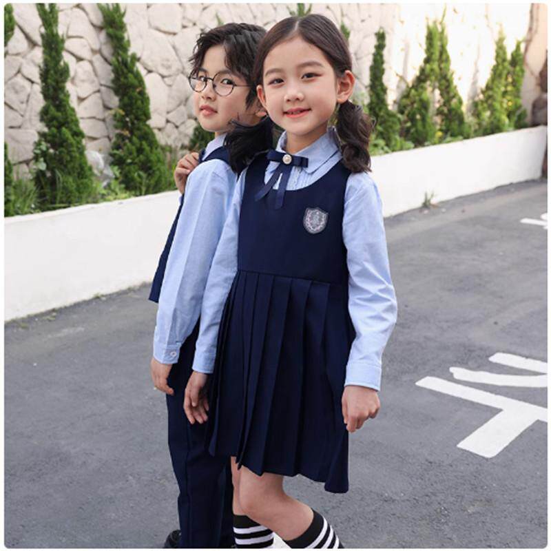 中小学生男女童jk背心连衣裙儿童演出服大合唱毕业服装套装春秋款