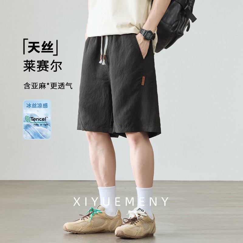 亚麻短裤男士外穿2025夏季