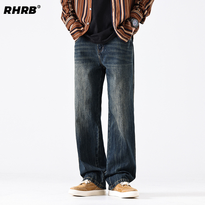 男士牛仔裤美式宽松拖地长裤
