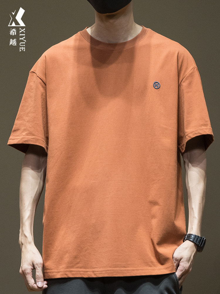夏季纯棉短袖t恤男士2026新款宽松大码加大胖子体恤打底衫男装潮