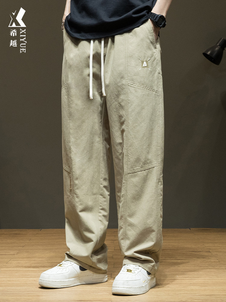 工装美式直筒休闲裤大码长裤
