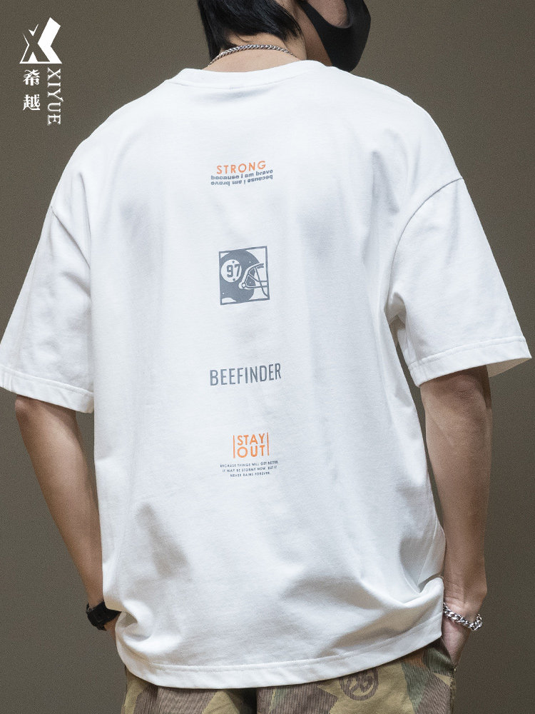 夏季潮牌重磅300克T恤男短袖宽松大码男款男士加肥加大纯棉打底衫