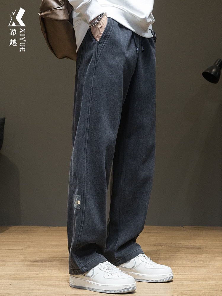 2023春夏新款卫裤男加大加厚男款直筒裤男士宽松大码休闲长裤子潮