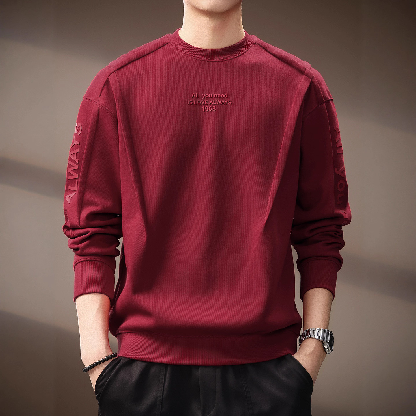 高端美式重磅字母印花男士卫衣