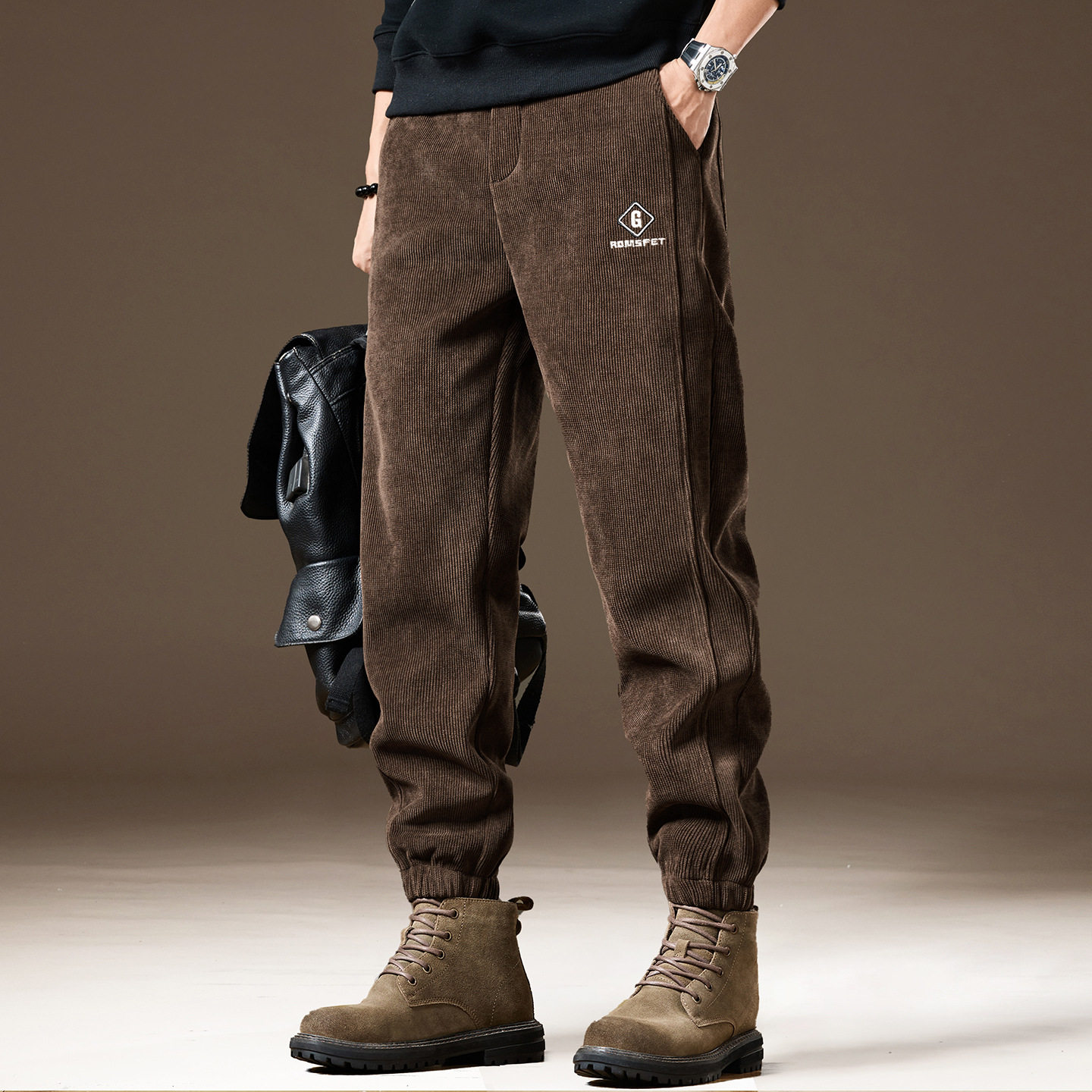 高端灯芯绒保暖裤子男士冬季加绒束脚运动休闲裤男条绒雪尼尔卫裤,男装,休闲裤,淘宝优惠券,粉丝福利购,淘宝优惠卷