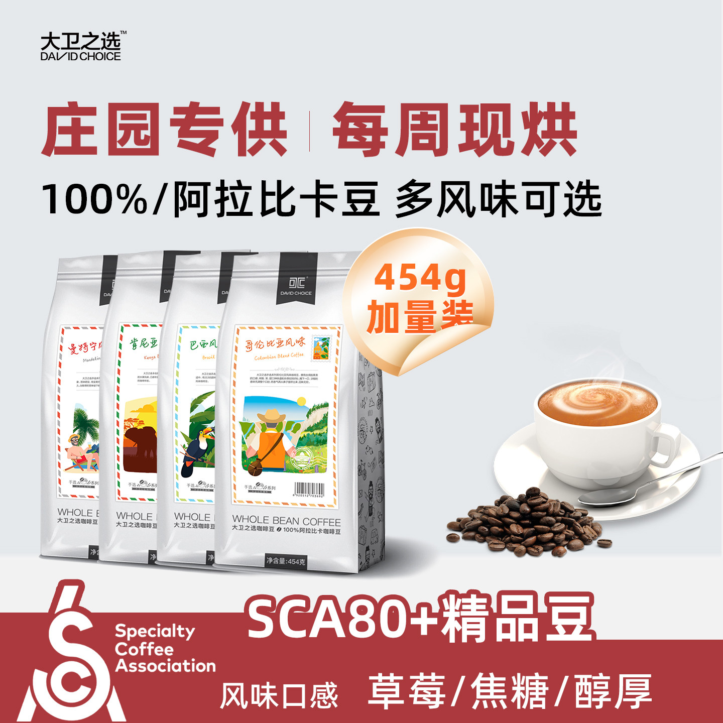 大卫之选耶加雪菲手选咖啡豆454g