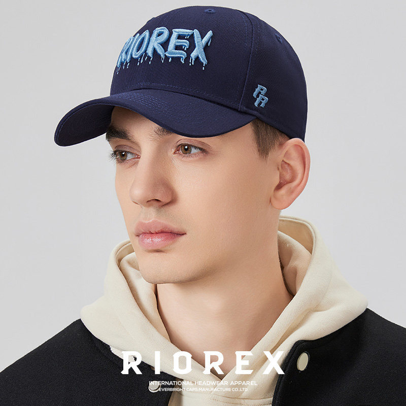 立体RIOREX个性潮酷棒球帽男女帽子遮阳帽防晒春秋夏款鸭舌帽黑色