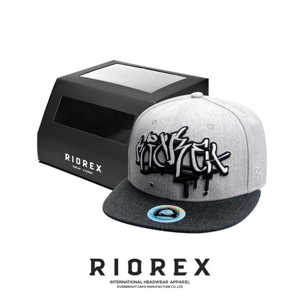 riorex帽子男棒球帽平沿时尚潮酷鸭舌帽短夏季透气黑色刺绣显脸小
