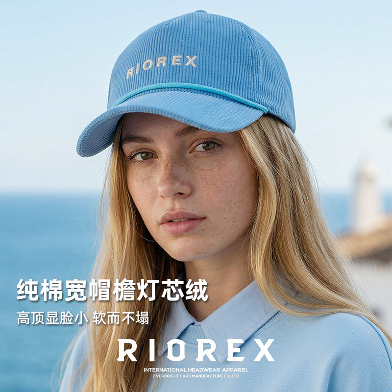 RIOREX复古灯芯绒宽檐棒球帽