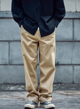 staph老芬日本进口强捻棉直筒chino休闲裤男