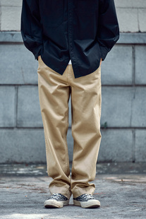 staph老芬日本进口强捻棉直筒chino休闲裤 男