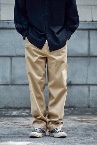 老芬日本进口强捻棉直筒chino