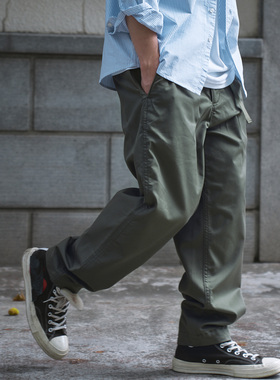 staph老芬日本面料锥形长裤宽松休闲裤TWILL WIDE TAPERED PANTS