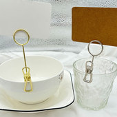 面包店金属标签夹双头夹价格牌蛋糕店价格卡片座甜品面包展示夹