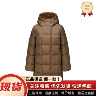 Skechers斯凯奇秋冬女款 连帽羽绒外套P425W094 保暖舒适简约中长款