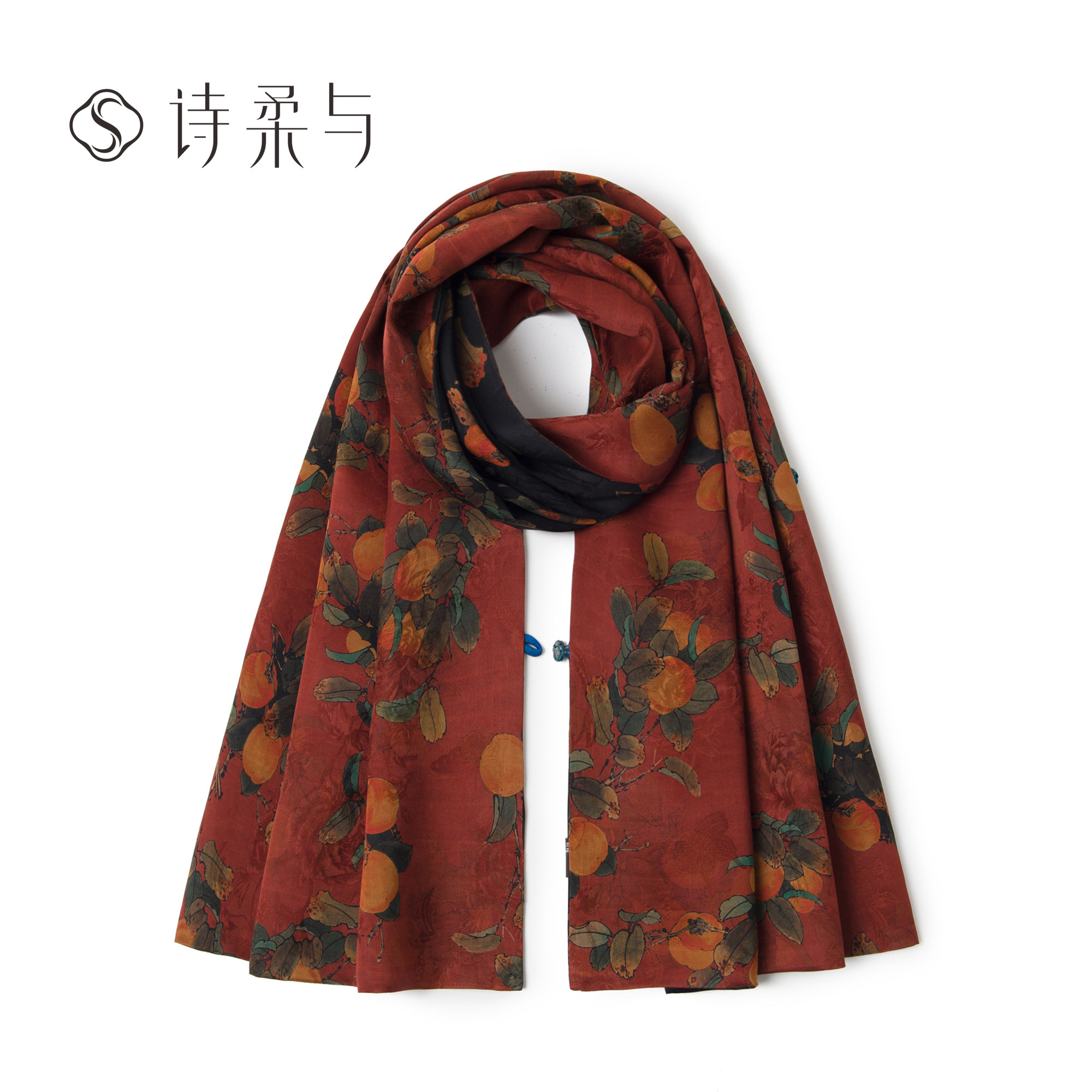 香云纱手工盘扣披肩秋冬妈妈婚宴礼服配饰桑蚕丝加厚保暖围巾两用