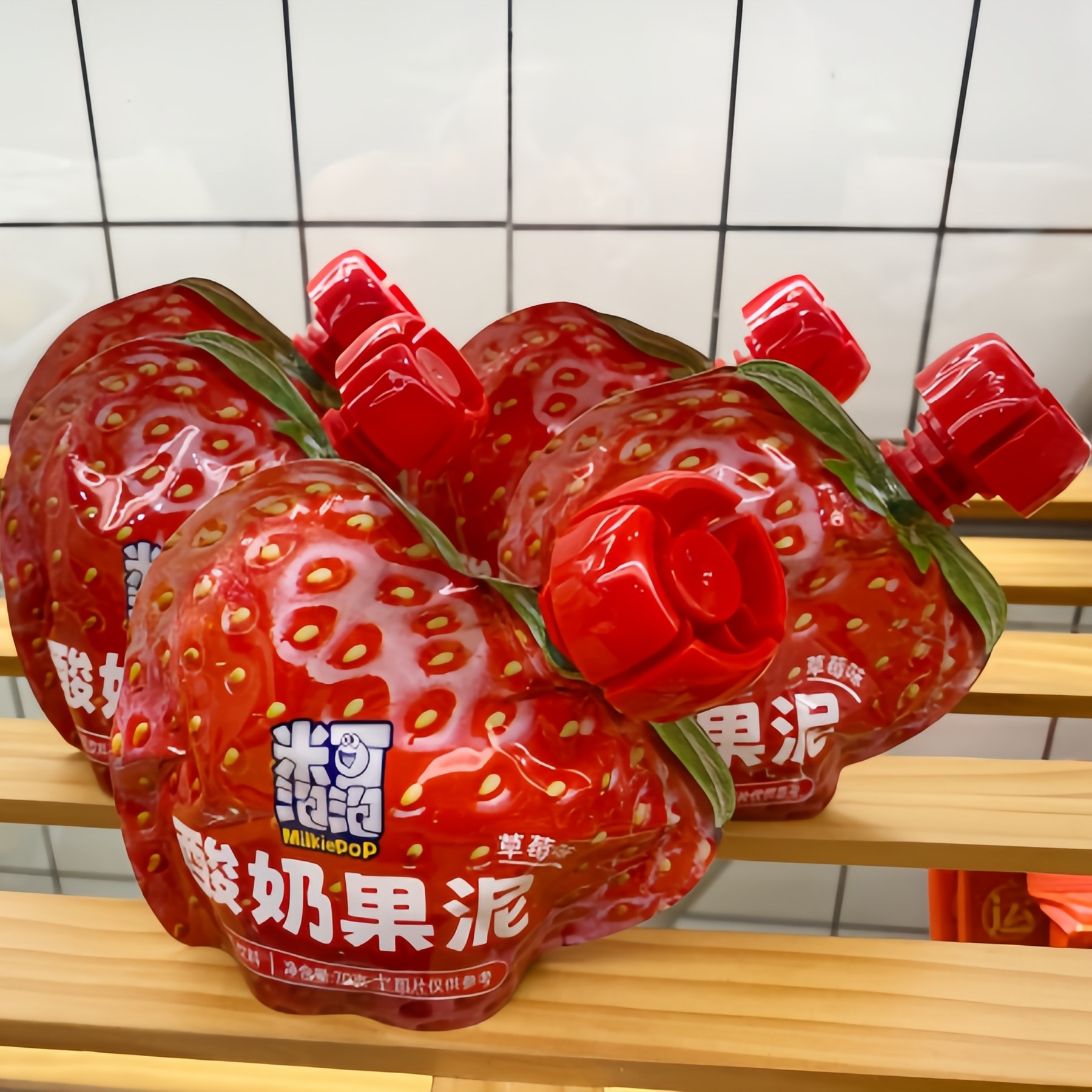 一鸣奶吧宝宝零食草莓酸奶果泥5袋装包邮