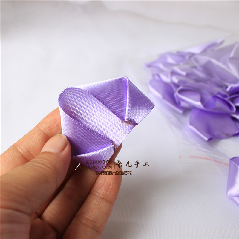 仿真丝带玫瑰花瓣半成品 彩带缎带手工diy花材料 绸带半成品包邮