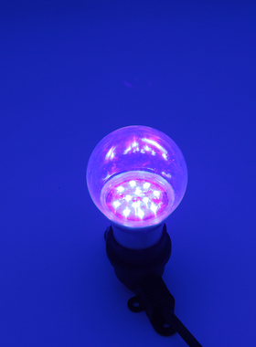 LED UV球泡灯6W紫外线灯390波段黑光灯节日跳舞氛围灯验钞除菌灯
