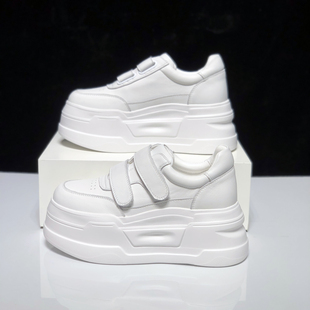 欧洲站真皮厚底小白鞋女2026春季新款小个子增高8cm轻便休闲板鞋