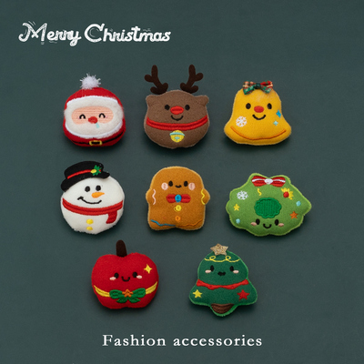 新款圣诞胸针女可爱圣诞节小礼物毛绒卡通玩偶别针毛衣包包装饰品