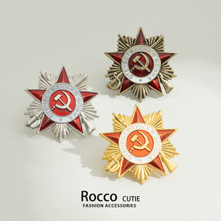 复刻苏维埃苏联胸章一级卫国勋章纪念章金属徽章胸针衣服装配饰潮