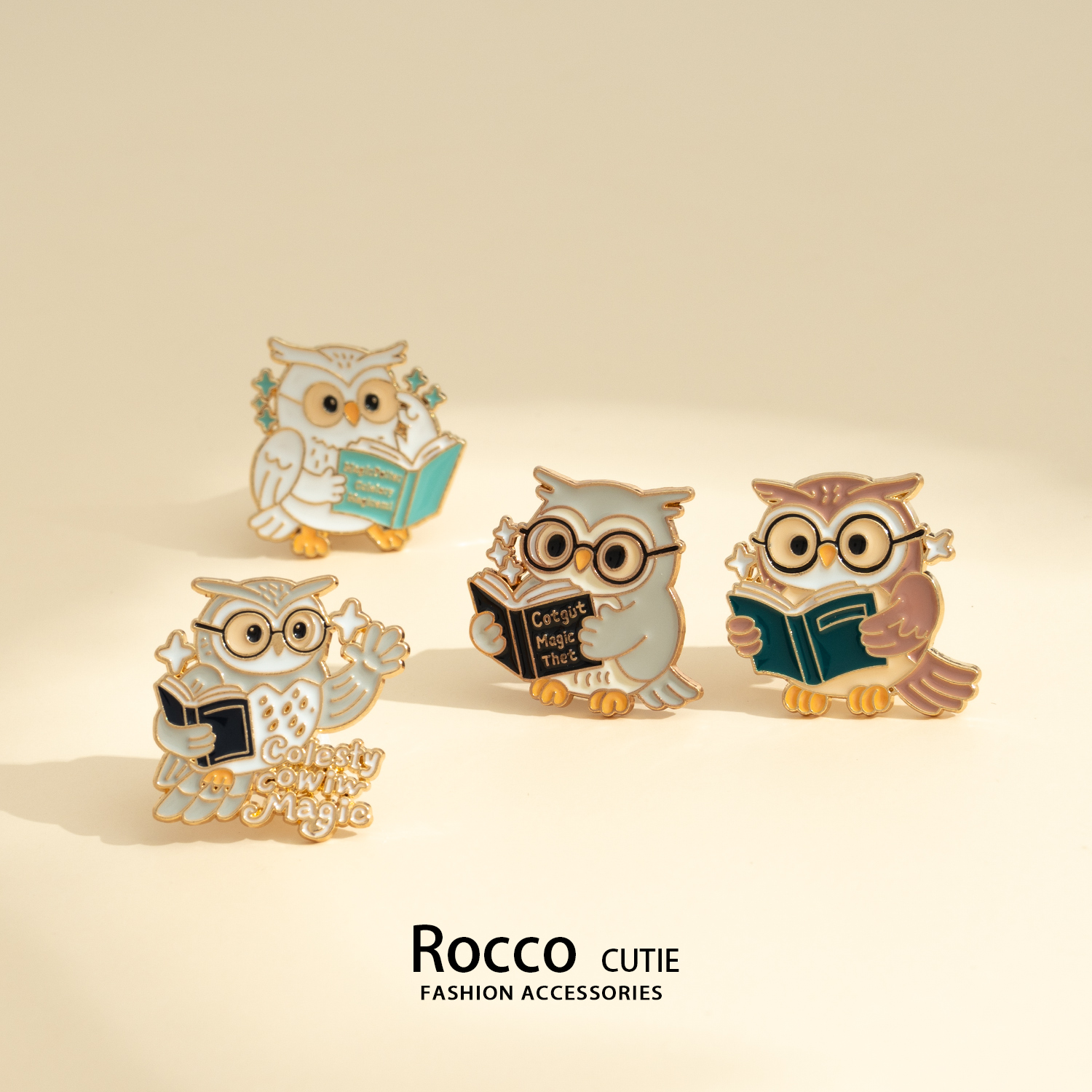 读书鹰猫头鹰卡通可爱胸针