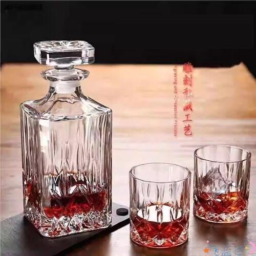 欧式密封带盖醒酒器分酒器红酒瓶洋酒瓶家用水晶玻璃酒壶酒具酒樽