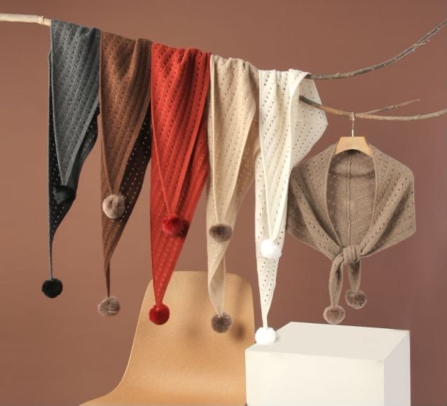 【绒之范】纯山羊绒兔毛球三角围巾披肩女亲子围脖厚实 造型装饰,服饰配件/皮带/帽子/围巾,围巾/丝巾/披肩,淘宝优惠券,粉丝福利购,淘宝优惠卷