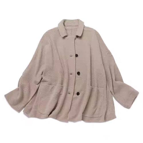 流金时刻定制墨玉手工陶瓷扣梨面纱定纺外套/简约