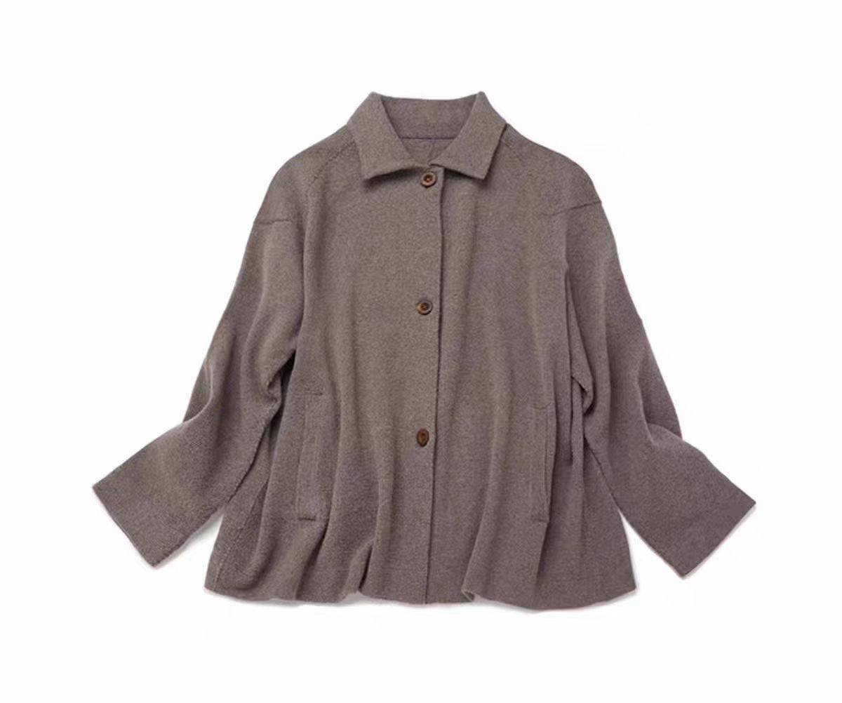 西北向南 玲珑纱定纺翻领夹克 宽松短款