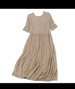 姿态如烟 夏款80支精纺羊绒连衣裙 轻麻质感/有内衬