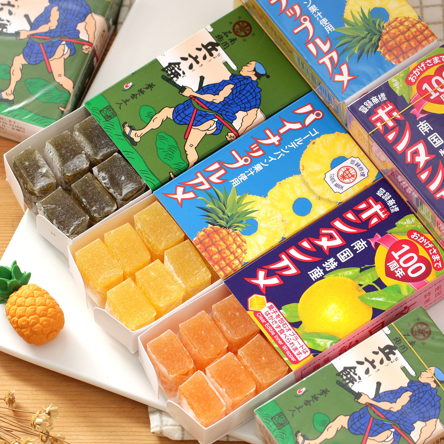 日本进口南国特产古早柚子糖seika菠萝糖兵六饼果汁软糖橡皮糖