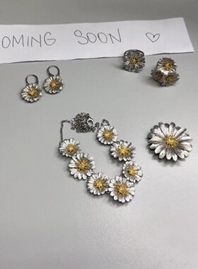 意大利银厂专柜清仓 S925银雏菊耳钉戒指项链手链手镯