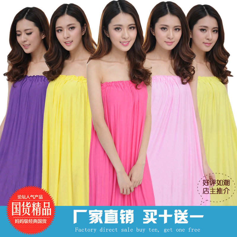 抹胸裙浴袍全棉按摩客人服浴衣