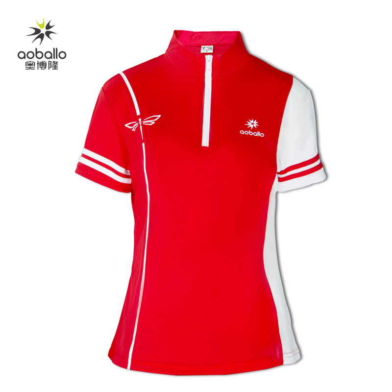 奥博隆2022款半拉链短袖太极柔力球运动出场服速干t恤短袖衫