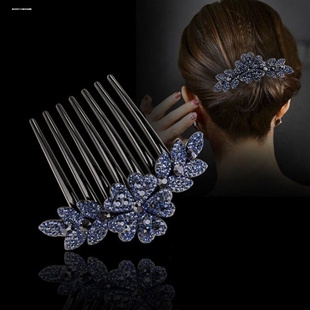 小号盘发插梳发饰水钻发夹简约发卡后脑勺发插2021新款发梳女