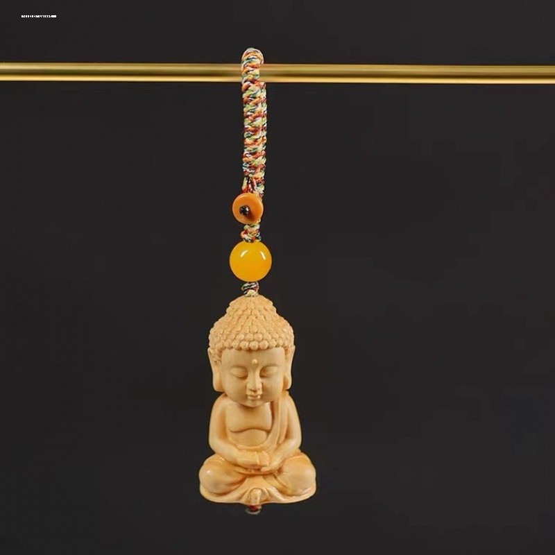 黄杨木如来吊坠宝宝佛手工链挂饰高档佛像木质汽车钥匙扣男女挂件