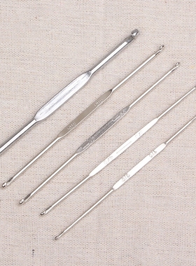 不锈钢双头钩针大小钩头钩针不带舌头钩针毛衣毛线编织勾子