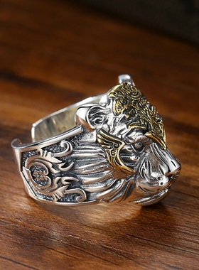 老虎戒指女2022年新款时尚个性本命年食指戒轻奢高级感尾戒