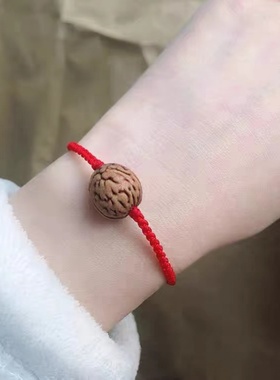 本命年红绳手链粗绳子手串人工编织男女复古情侣通用红手饰