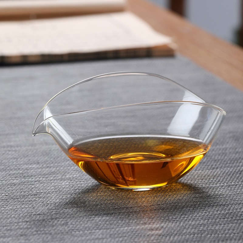 玻璃公杯创意日式公道杯扁舟茶海分茶器加厚高硼硅透明匀杯配件
