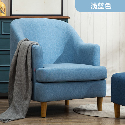 北欧单人沙发椅 布艺简约卧室沙发 咖啡厅宜家小户型客厅双人沙发