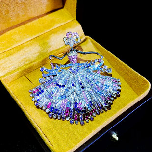 时尚动人芭蕾舞者豪华胸针高级感小众设计师品牌胸花