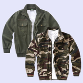 工装 制服迷彩上衣外套男秋冬宽松纯棉电焊防烫耐磨劳保工作服长袖