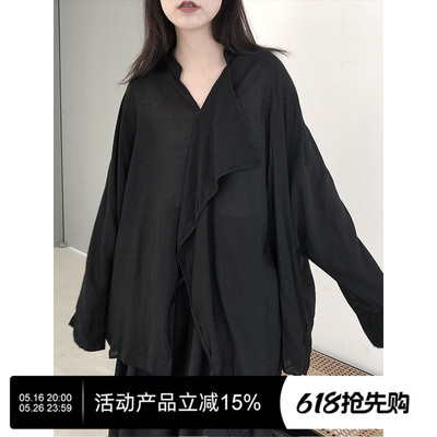 陆与山屿2025年白色女士新款衬衣春秋季设计感轻盈无负重衬衫
