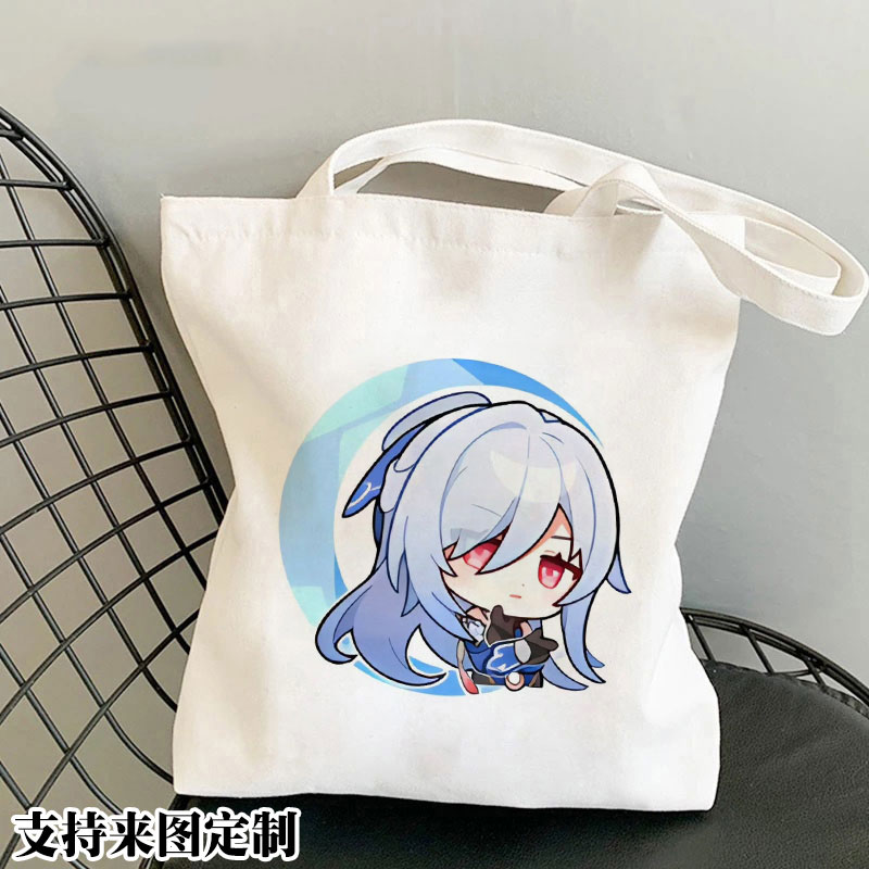 崩坏星穹铁道镜流周边单肩手提帆布包周边学生书包大容量购物袋子图片